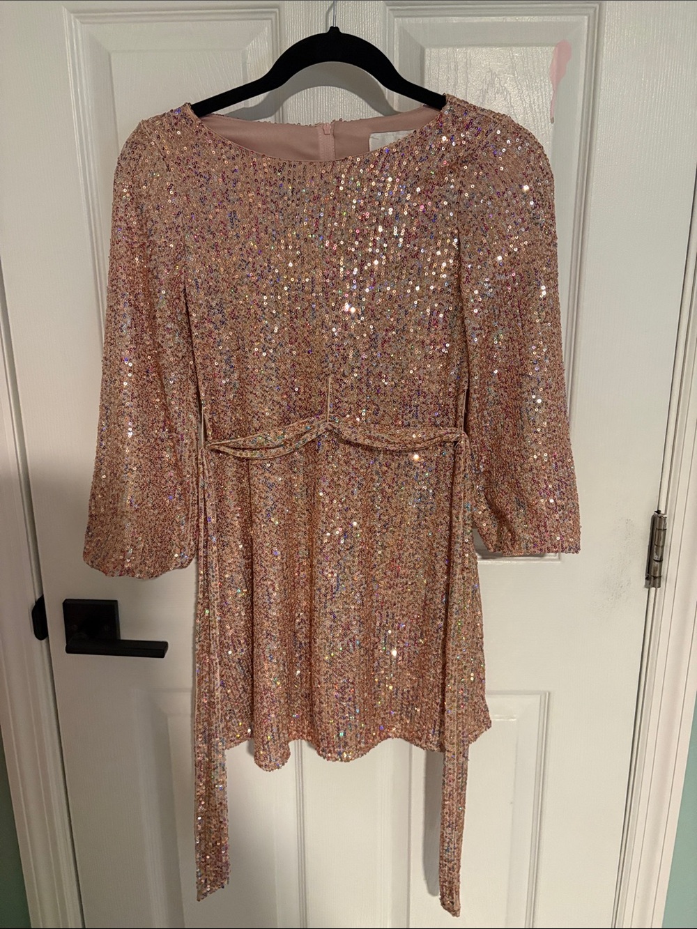 Rare Editions Rose Gold Sequin Party Dress